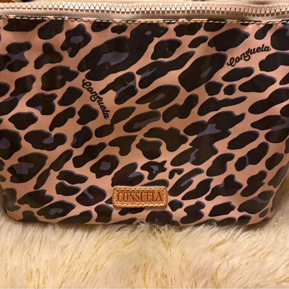 Consuela Tan and Black Leopard Shoulder Bag